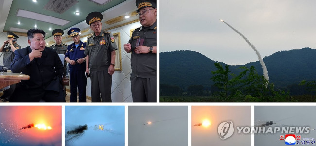 북한, 신형 지대공미사일 시험사격 실시…김정은 참관