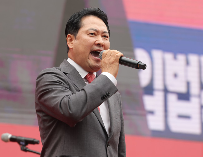 서울 장외집회 하는 장동혁 대표