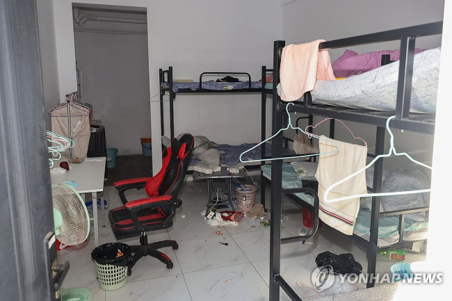 캄보디아 범죄단지 '태자단지'에 남아있는 생활흔적
