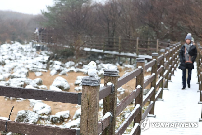첫눈 내린 한라산 1100고지