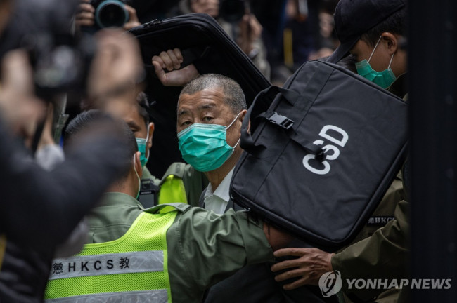 홍콩 반중 언론인 지미 라이의 2021년 모습