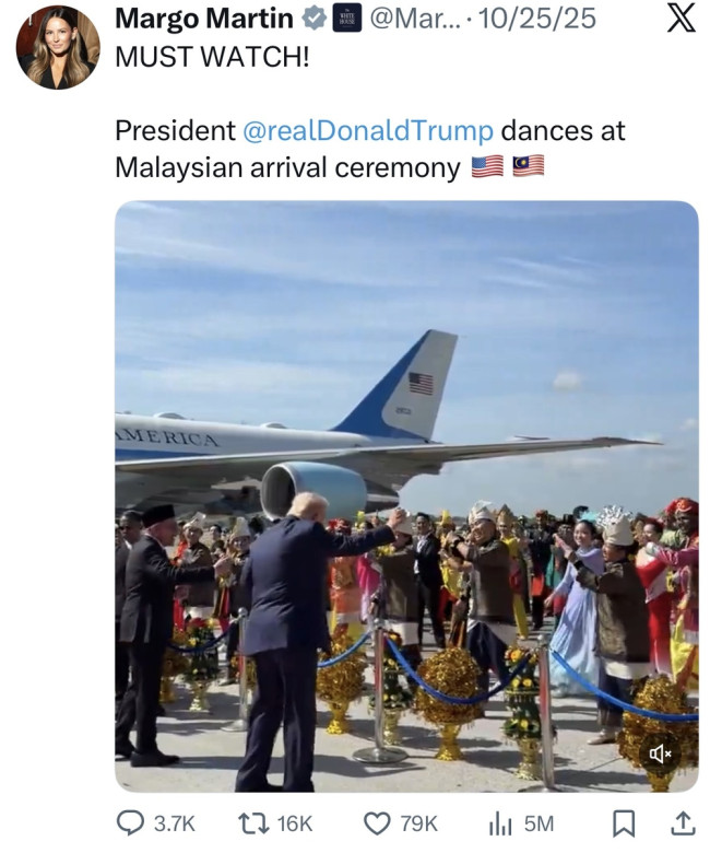 마틴 보좌관이 X 계정에 올린 트럼프 영상 