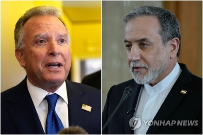 스티브 위트코프 미국 중동특사(왼쪽)와 아바스 아라그치 이란 외무부 장관